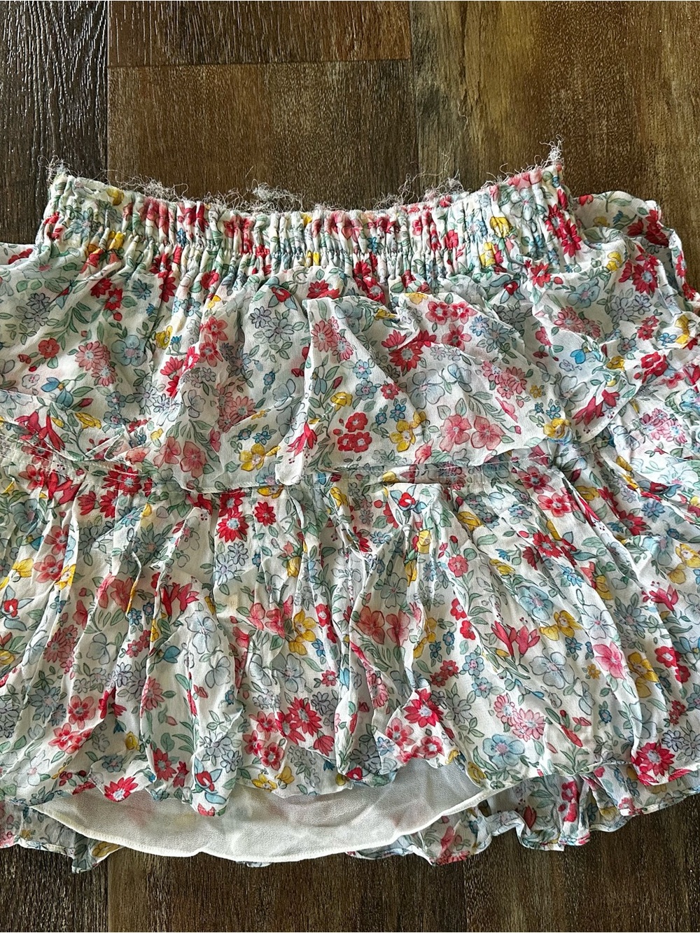 Love Shack FancyFloral Ruffled Tiered Mini Skirt Love Shack Fancy